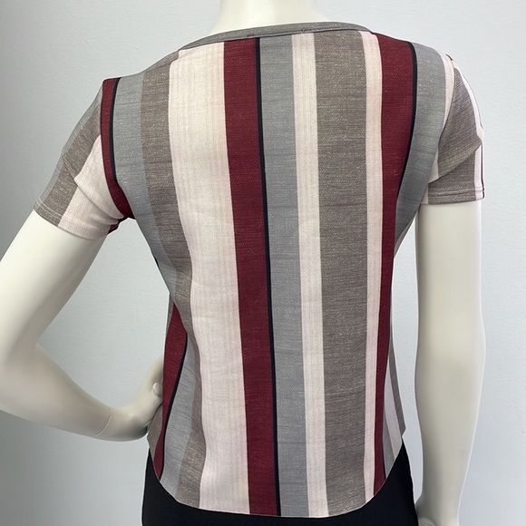 Zara Printed Stripe Top in Scuba fabric w/ Front Pocket - Picture 3 of 13